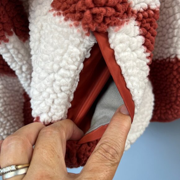 Stoic MTN High Pile Fleece Full Zip Jacket Size M Checkerboard Sherpa Gorpcore - Picture 3 of 10